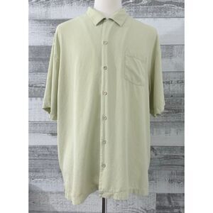 Tommy Bahama 100% Silk Men's Button Down Shirt Yellow Men's Size XXL